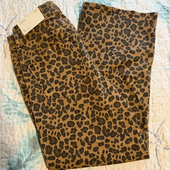 American Eagle Outfitters Leopard Print Ankle Jeans - Picture 3 of 4